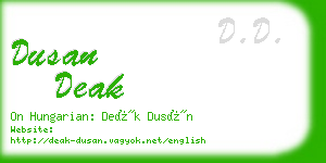 dusan deak business card